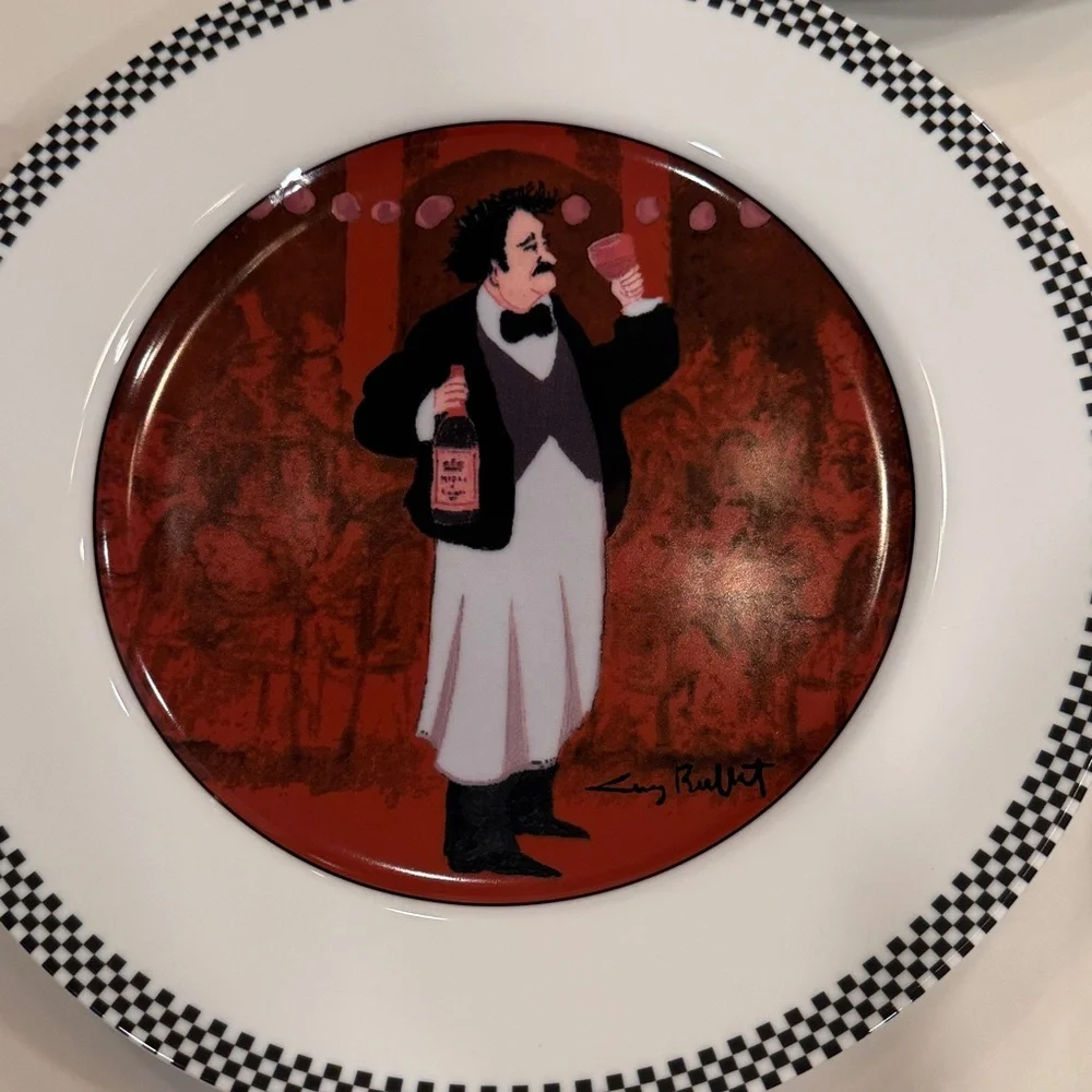 Guy Buffet Waiter Suite Porcelain Dinner Plates (6)